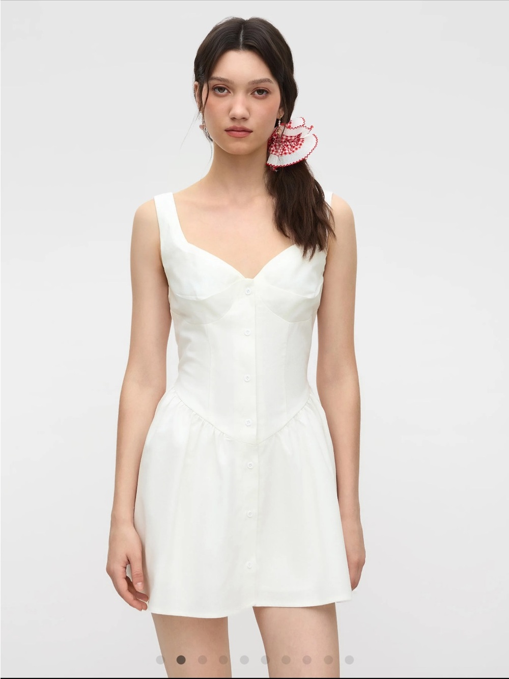 Cider White Mini Dress with Corset Bodice